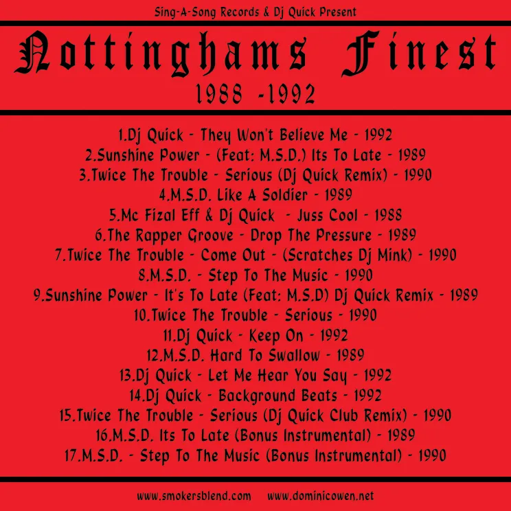 Rare Hip Hop from Nottingham's Finest 88-92